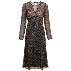 Vintage Y2K ABS Allen Schwartz 100 Silk Floral Sheer Dress Sz 6 Fairy Babydoll